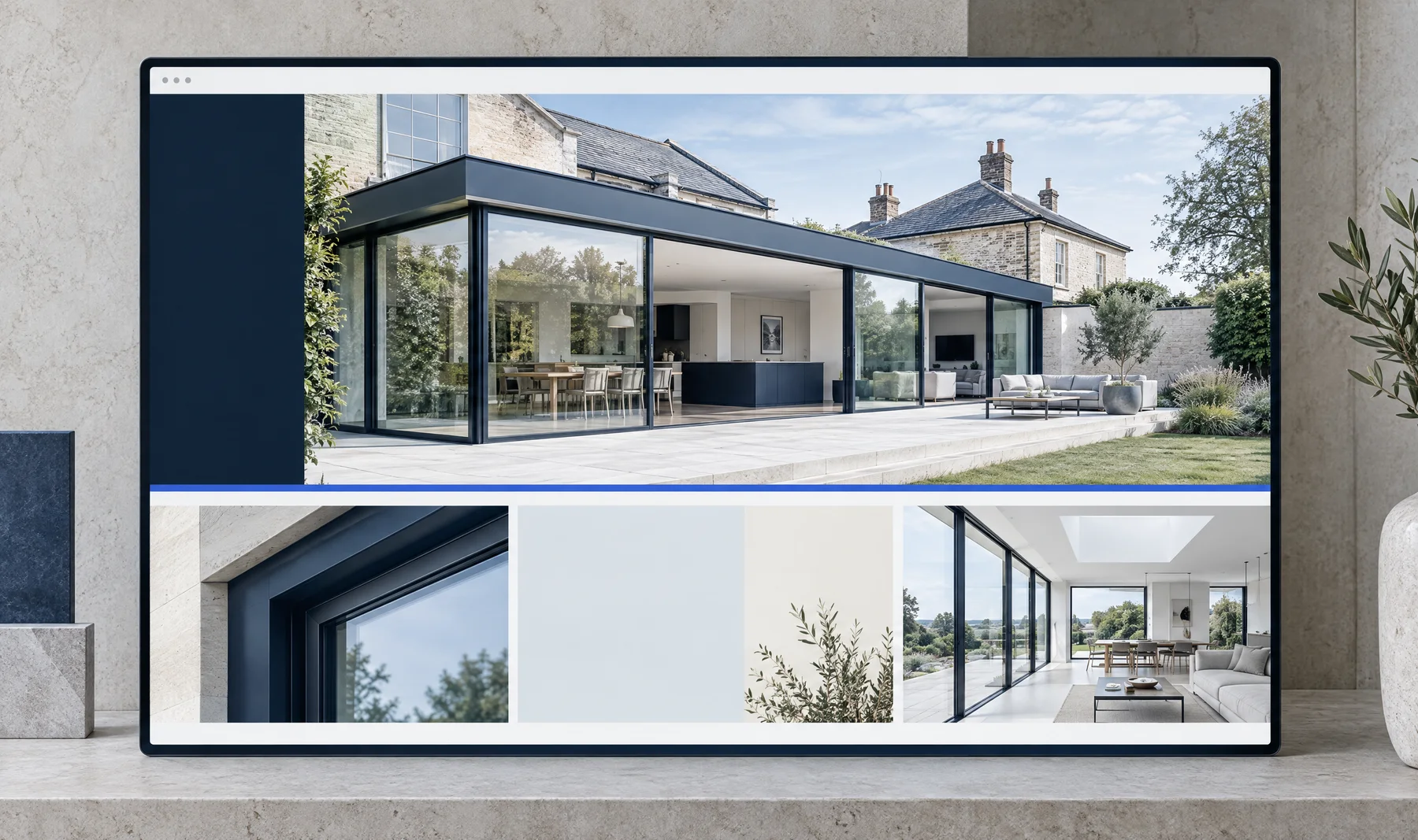 Website concept presentation for a glazing specialist