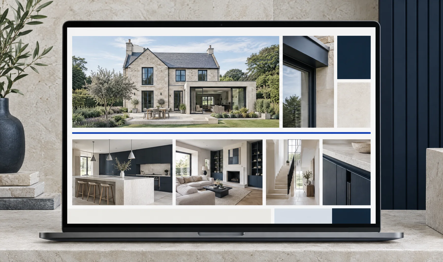 Website concept presentation for a renovation contractor